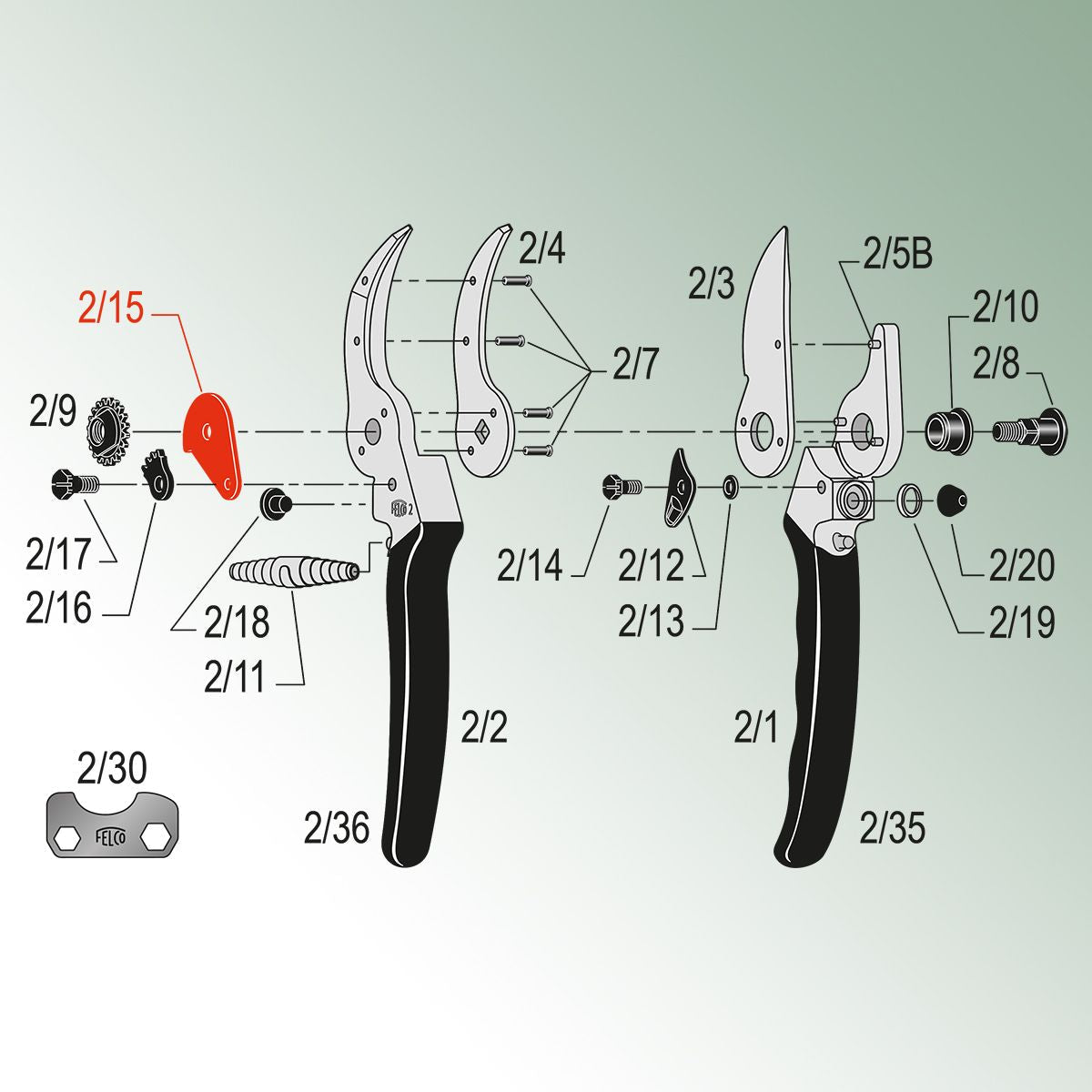 Felco thumb-plate for Model 2,6,7,8,9,10,11,12,13