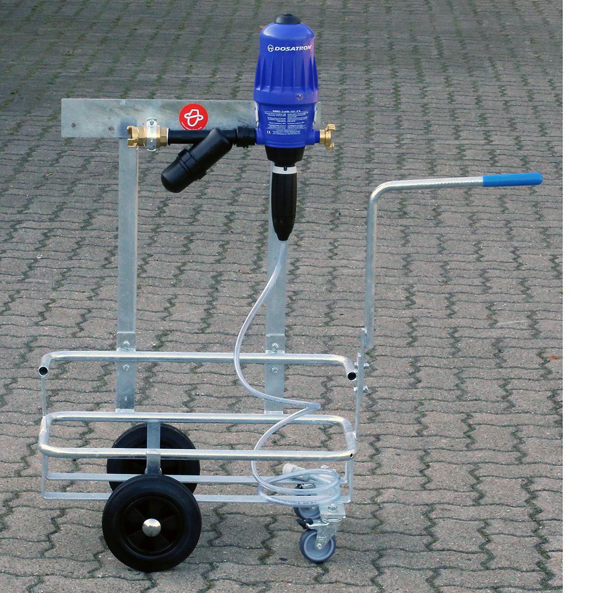 Trolley for Liquid Injectors complete mounted with Dosatron Injector D3 RE 2%