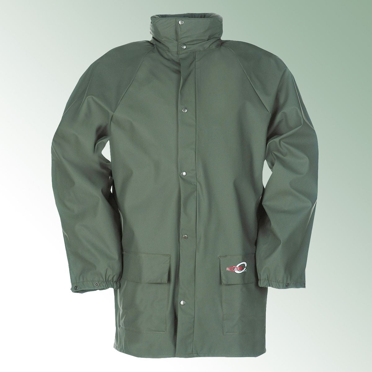 Rainjacket Flexothane size S with hood, olive green model 4820