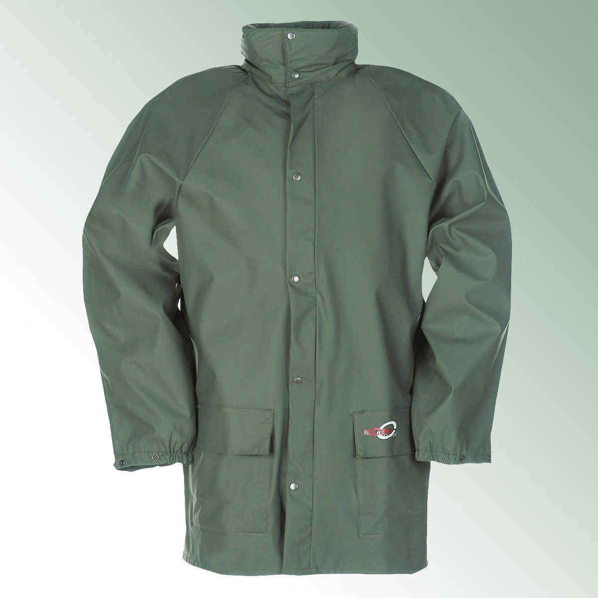 Rainjacket Flexothane size XL with hood, olive green model 4820